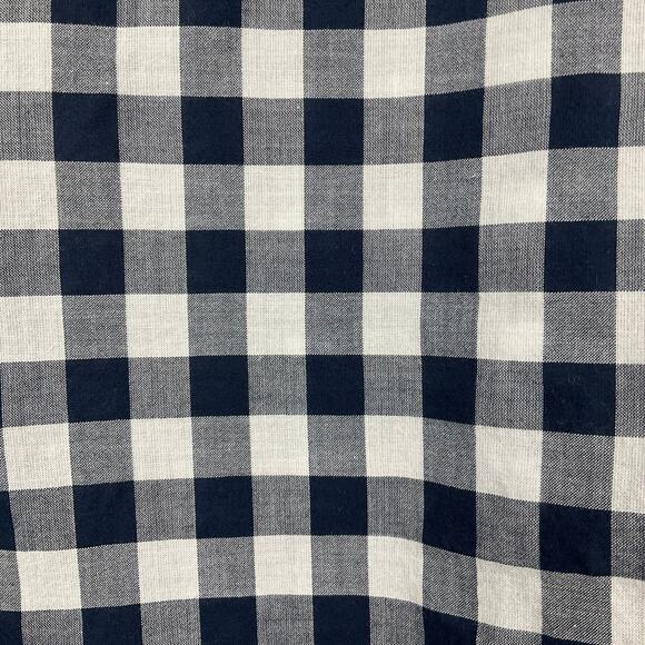 J CREW Womens Shirt Gingham Signature Fit Button Up Navy Blue White Plaid XS - Picture 8 of 12